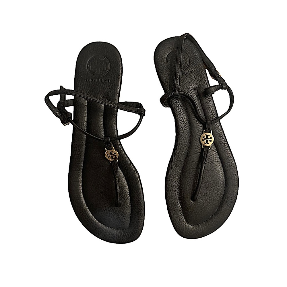 Tory Burch Black Thong Slingback Sandals